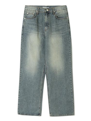 Slub Semi-wide Denim Pants Vintage - BASEMOMENT - Modalova