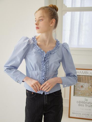 FRILL POINT COTTON BLOUSE_3COLOR - VEM.VER - Modalova