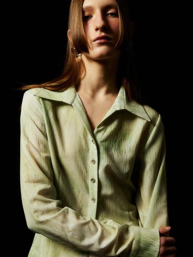 Greenery Printing Collar Shirts_LIGHT GREEN - emkm - Modalova