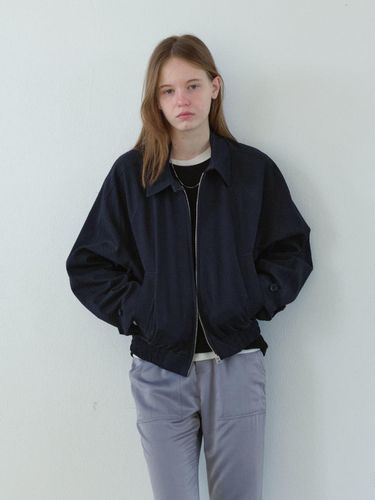 Seersucker Harrington Jacket (Navy) - POSZER - Modalova