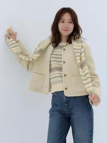 Wool boucle crop jacket - DEPOUND - Modalova