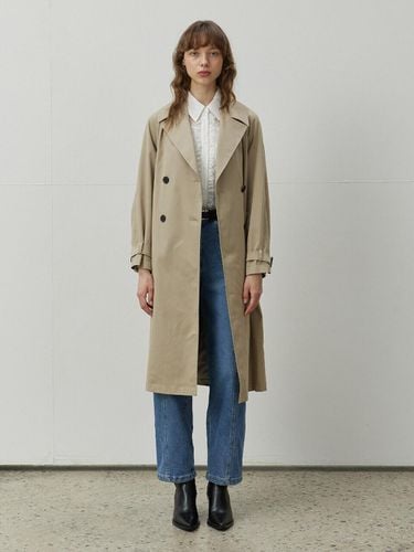 Belted Double Long Trench Coat N243MWY8 - NICE CLAUP - Modalova