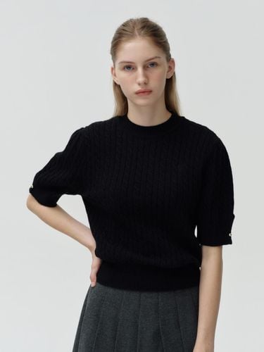 Gold button cable knit - black - DEPOUND - Modalova