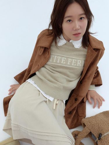 Lettering pullover - beige - DEPOUND - Modalova