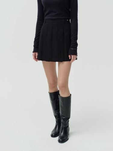 Wool pleats skirt - black - DEPOUND - Modalova