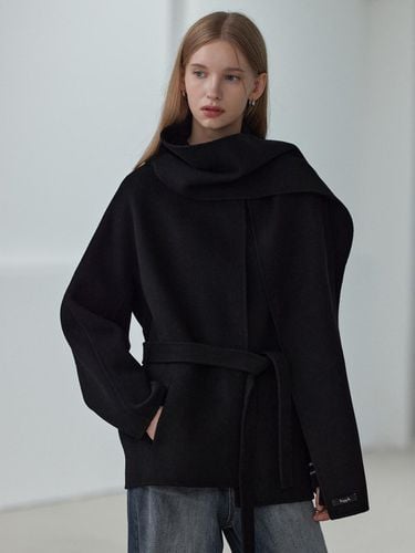 Exclusive] Cashmere Muffler Set Coat Black - hyyk - Modalova