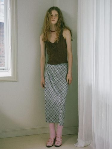 Powdery check skirt / Light grey - HOKUSPOKUS - Modalova