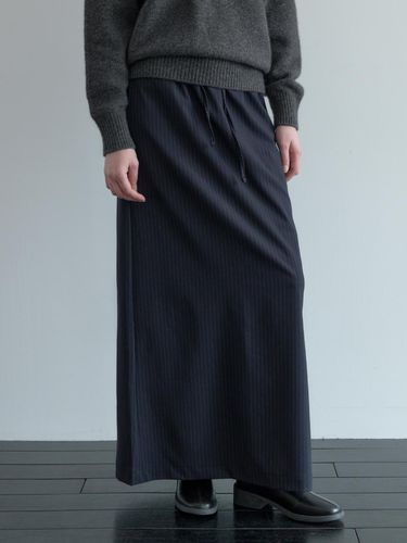 Slit BANDING maxi skirt (Navy) - POSZER - Modalova