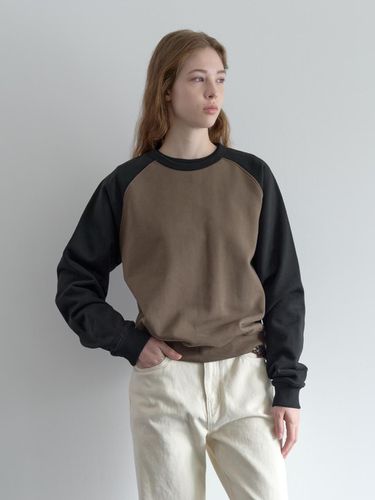 Raglan Cotton Sweatshirt (Brown) - POSZER - Modalova