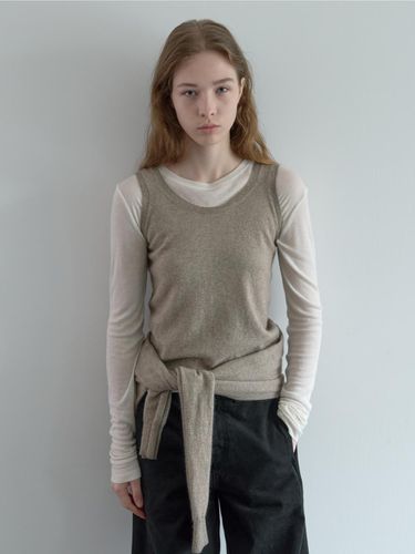 Fur wool u-neck knitwear vest () - POSZER - Modalova