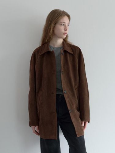 Suede single half jacket (brown) - POSZER - Modalova