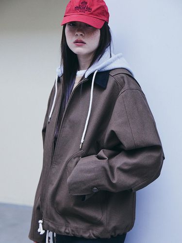 Unisex) Walter Hoodie Jacket Yellowish Brown - The Aperture - Modalova