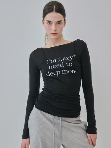 Sleep more sheer boat neck long sleeve t shirt - lazyz - Modalova