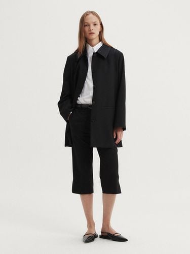 SILK COLLAR MAC COAT (BLACK) - EAAH - Modalova