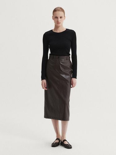 FAUX LEATHER SKIRT (2 COLORS) - EAAH - Modalova