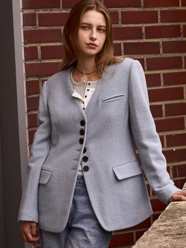 BUTTON WOOL JACKET_ SKY BLUE - SIGREAT - Modalova