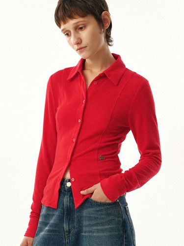 Wool Jersey Slim Shirt / Red - MOONSUN - Modalova