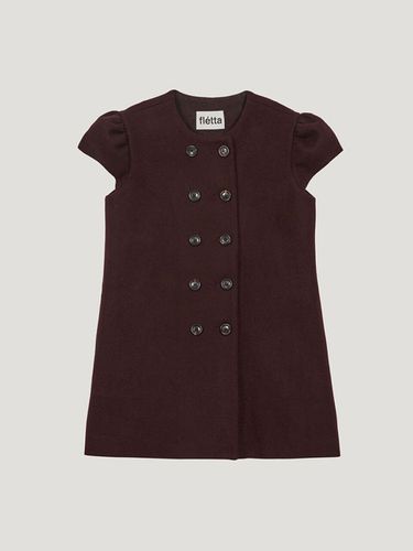 Exclusive] Mini Puff Wool Double Coat Burgundy - fletta - Modalova