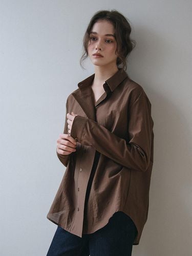 DRAPE PLACKET SHIRTS_BROWN - VEM.VER - Modalova