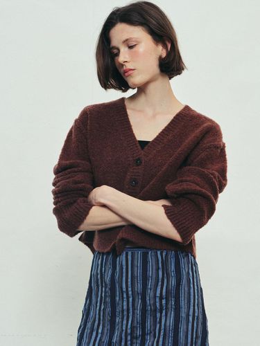 FLUFFY KNIT CARDIGAN - BROWN - SO IR - Modalova