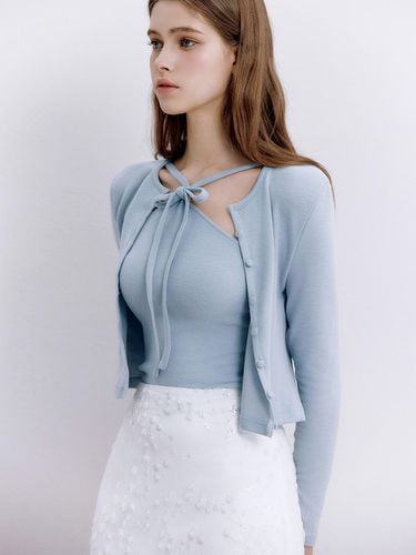 Sara Cardigan & Ribbon Top Set (4 Colors) - IvanaHelsinki - Modalova