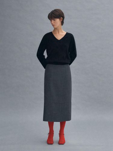 Wool Wrap Skirt - Charcoal - HESS - Modalova