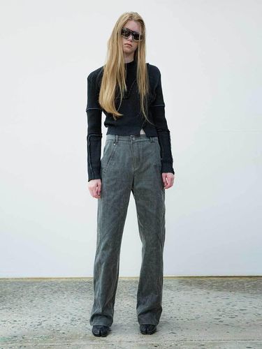 Suede straight pants AW4WL86012 - YUTHENTIC - Modalova