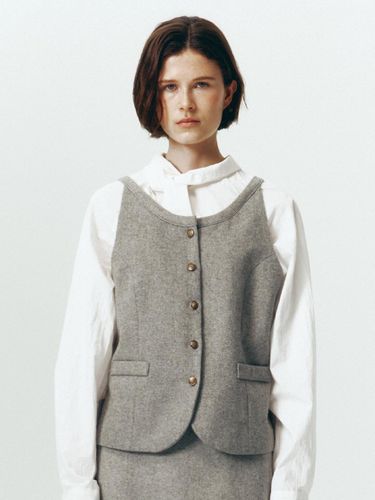 Wool Plain Vest_(Gray) - REBOLD - Modalova