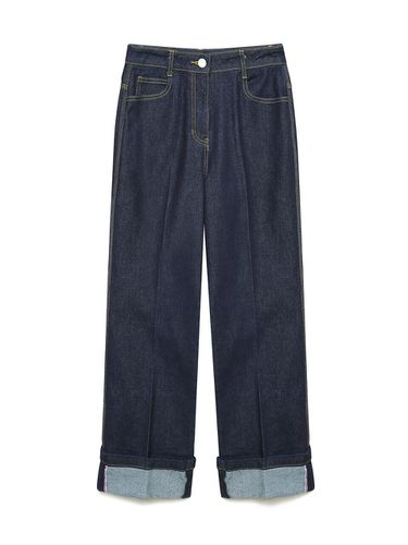 Roll-up Straight Fit Denim Pants N243PW - NICE CLAUP - Modalova