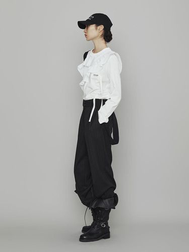 Atelier] Suspender Detachable Stripe Pants - LUCKY CHOUETTE - Modalova