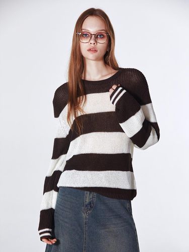 Stripe Boyfriend Fit Sweater () - koolkitten - Modalova