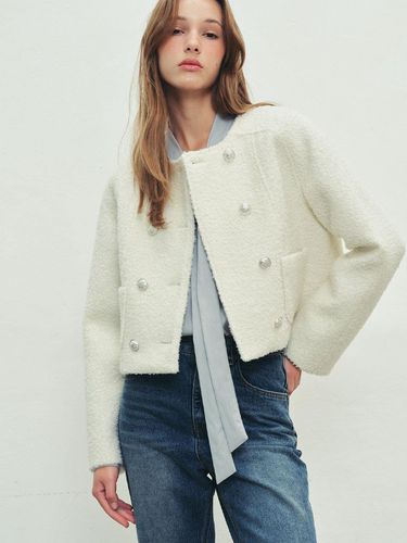 DOUBLE BOUCLE TWEED JACKET - WHITE - SO IR - Modalova