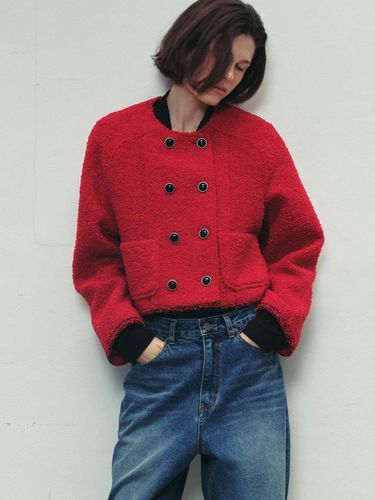 DOUBLE BOUCLE TWEED JACKET - RED - SO IR - Modalova