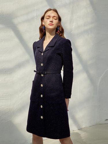 Premium Tweed Queen dress Navy - JULIY&CALLA - Modalova