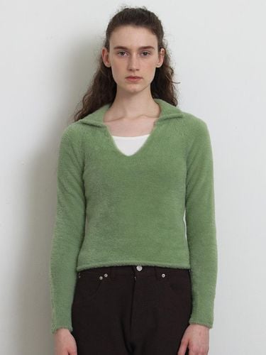 Woman] Hairy V Neck Collar Sweater () - KNITLY - Modalova