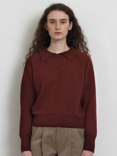 Woman] Nef Round Collar Sweater (Wine) - KNITLY - Modalova