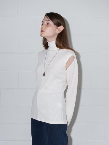 BOLERO RIBBED T SHIRTS_IVORY - ellonarc - Modalova