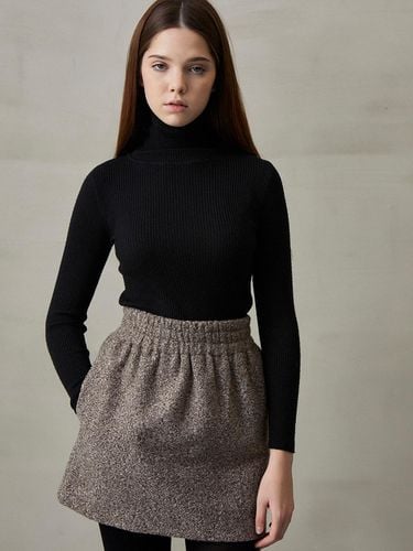 LEA] BOUCLE MINI SKIRT - BROWN - LANG5 - Modalova