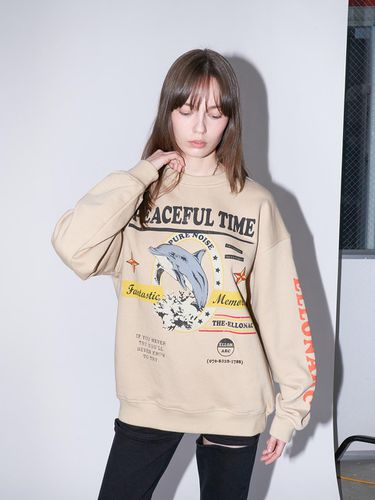 Dolphin sweatshirt_Beige - ellonarc - Modalova