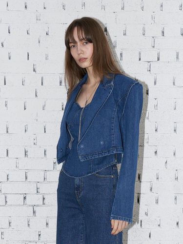 Tailored Cropped Jacket_Dark Blue - ellonarc - Modalova