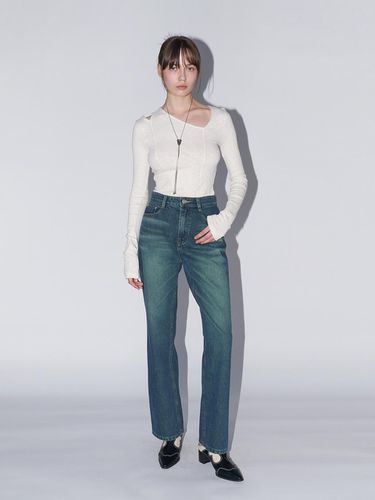 Teen Semi Wide Denim Pants_Green - ellonarc - Modalova