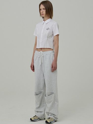 SLIT PANTS IN GREY (wide pants) - PLASMA SPHERE - Modalova