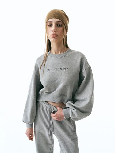 Hot Piece Logo Cropped Sweatshirt_Gray - ellonarc - Modalova