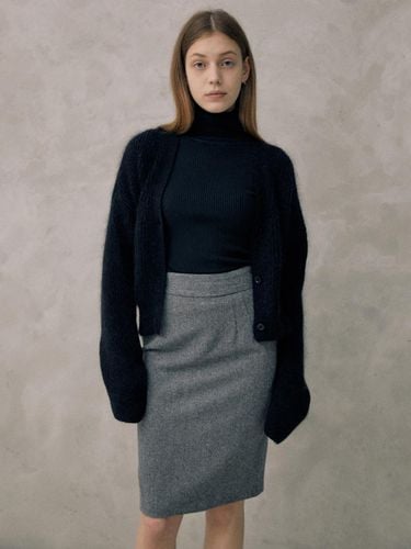 Melia] Wool Herringbone Skirt - LANG5 - Modalova