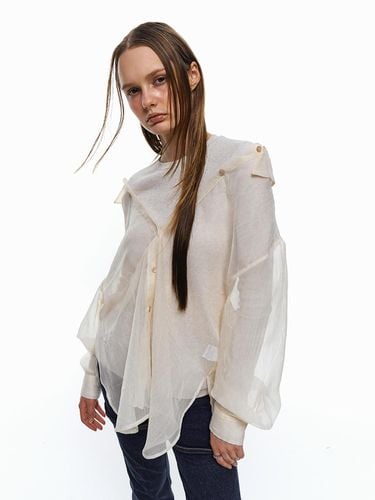 See-through Layered Shirt_beige - ellonarc - Modalova