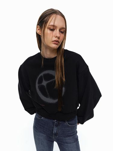 Printed Cropped Sweatshirt_Black - ellonarc - Modalova