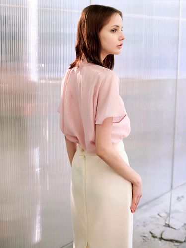 Ludy] High-neck Blouse - Pink - LANG5 - Modalova