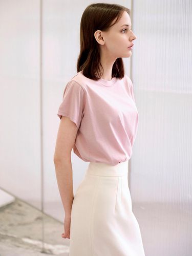 Ila] Silket T-shirt - Pink - LANG5 - Modalova