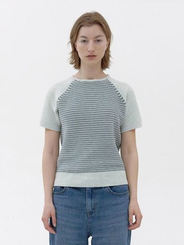 Stripe Raglan Knit Top (/) - KNITLY - Modalova