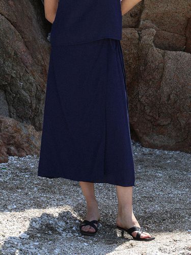 Wrap ribbon skirt_navy - BAIE OUD - Modalova